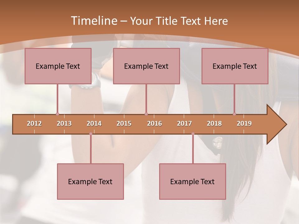 Beautiful Woman At The Gym Exercising With Free Weights PowerPoint Template