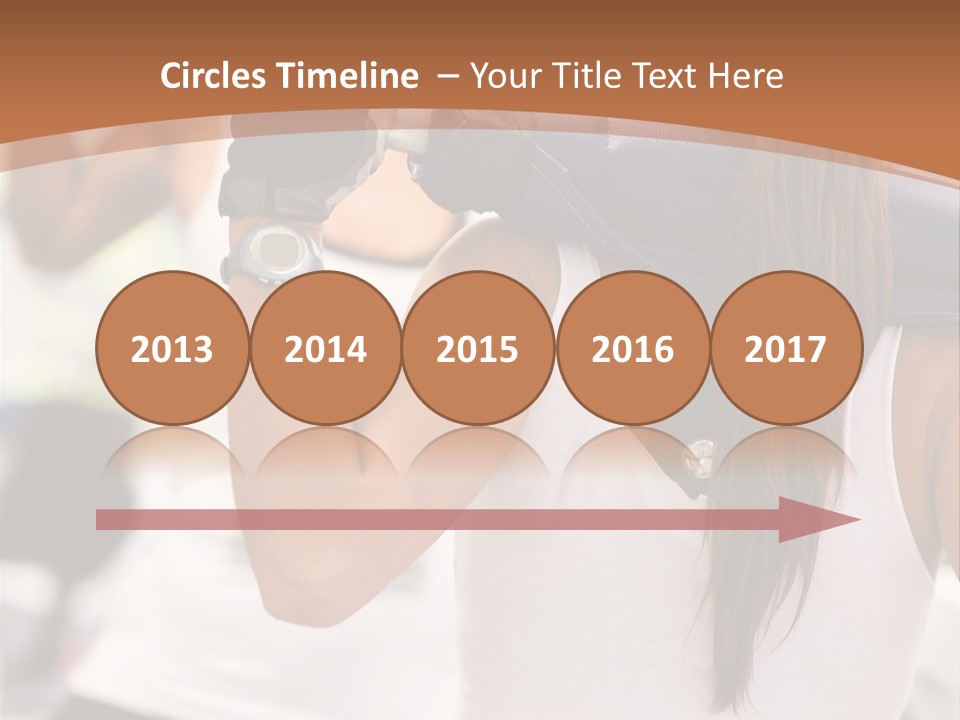 Beautiful Woman At The Gym Exercising With Free Weights PowerPoint Template