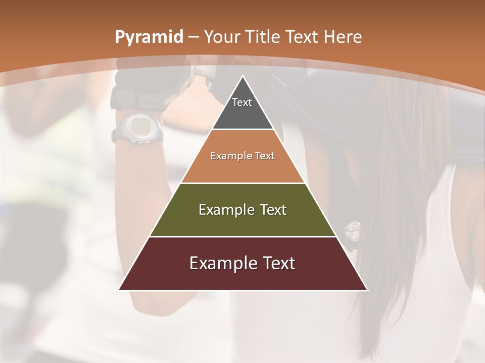 Beautiful Woman At The Gym Exercising With Free Weights PowerPoint Template