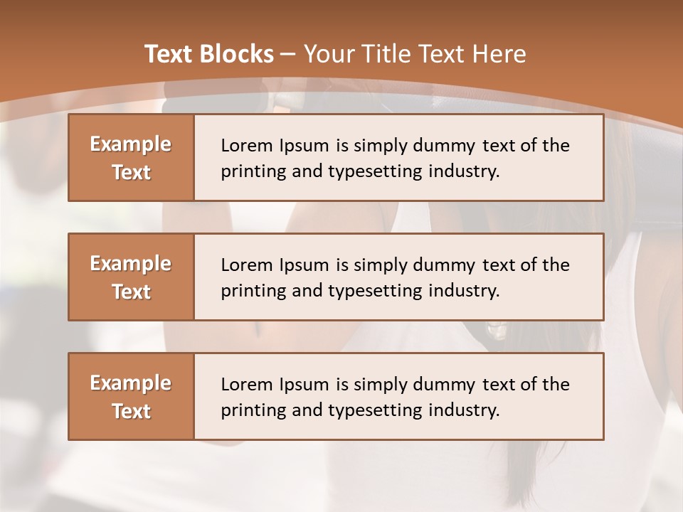 Beautiful Woman At The Gym Exercising With Free Weights PowerPoint Template