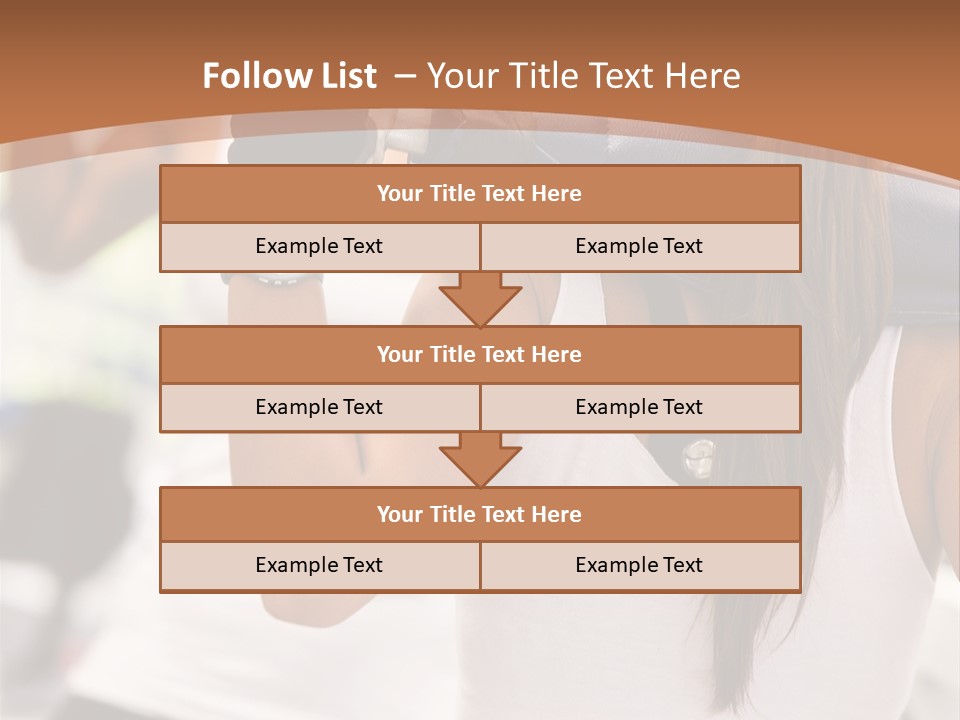 Beautiful Woman At The Gym Exercising With Free Weights PowerPoint Template