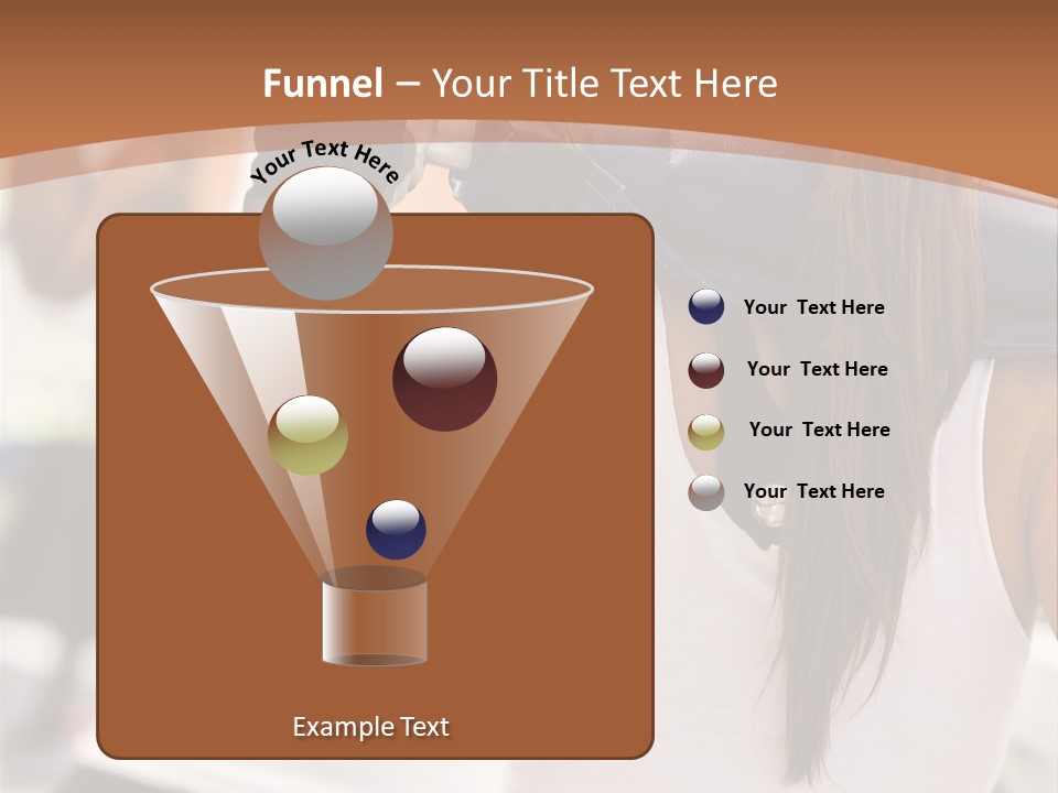 Beautiful Woman At The Gym Exercising With Free Weights PowerPoint Template