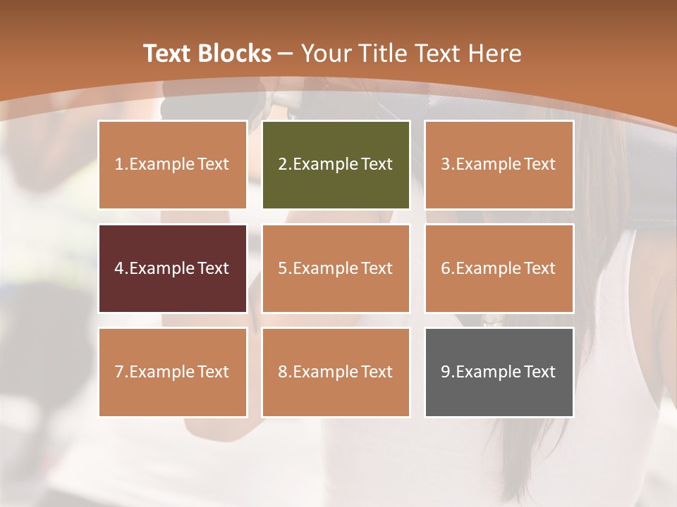 Beautiful Woman At The Gym Exercising With Free Weights PowerPoint Template