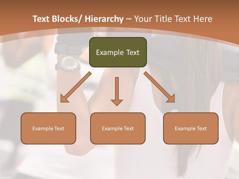 Beautiful Woman At The Gym Exercising With Free Weights PowerPoint Template