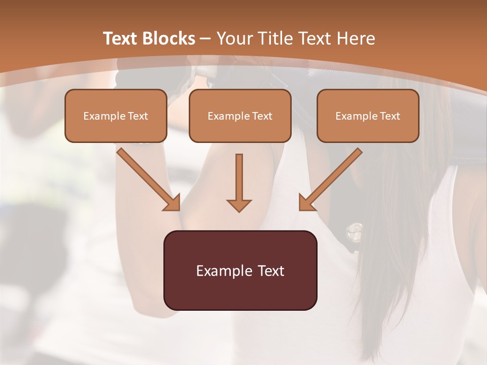 Beautiful Woman At The Gym Exercising With Free Weights PowerPoint Template