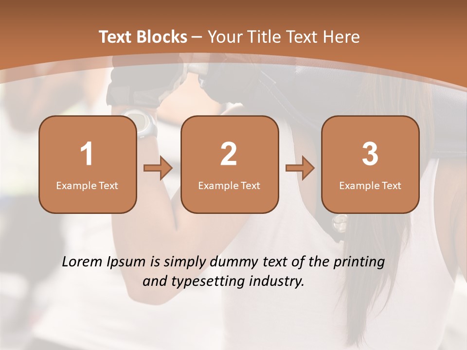 Beautiful Woman At The Gym Exercising With Free Weights PowerPoint Template