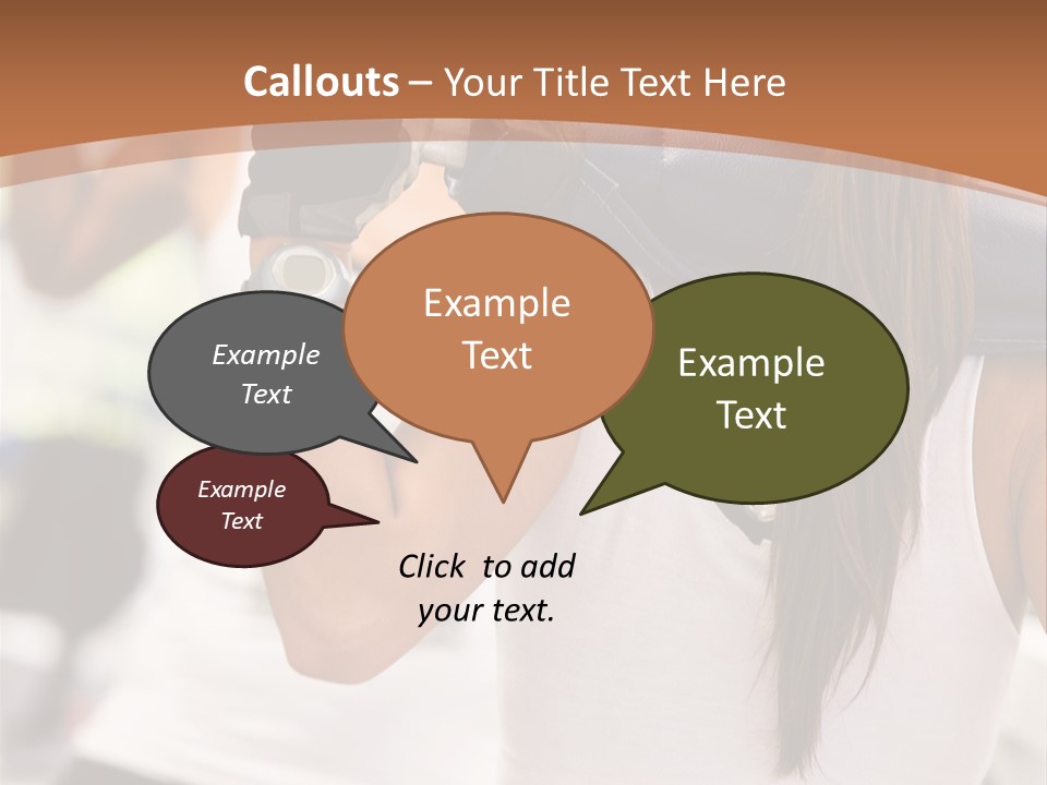 Beautiful Woman At The Gym Exercising With Free Weights PowerPoint Template