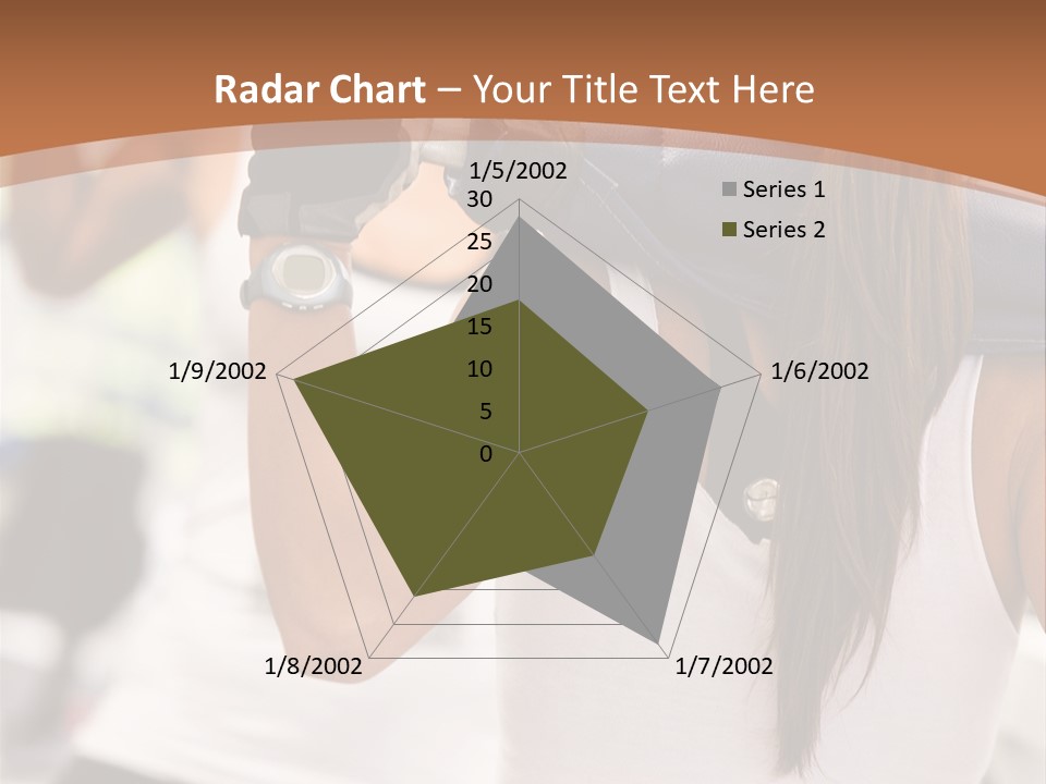 Beautiful Woman At The Gym Exercising With Free Weights PowerPoint Template