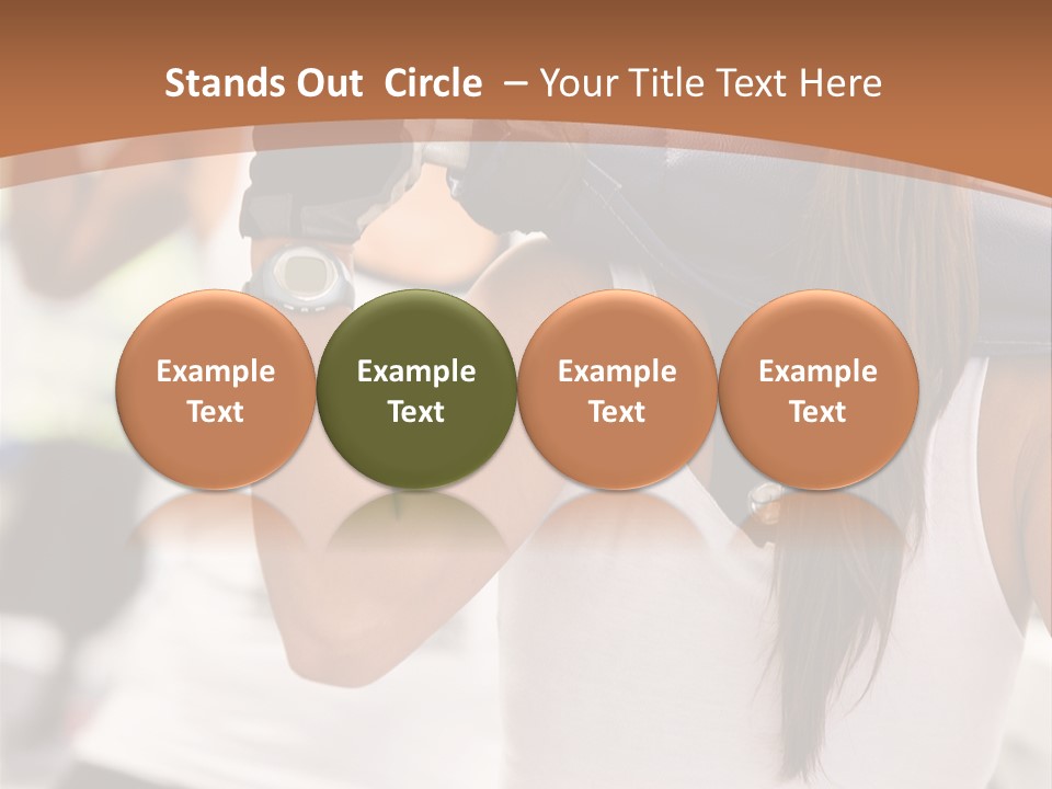 Beautiful Woman At The Gym Exercising With Free Weights PowerPoint Template