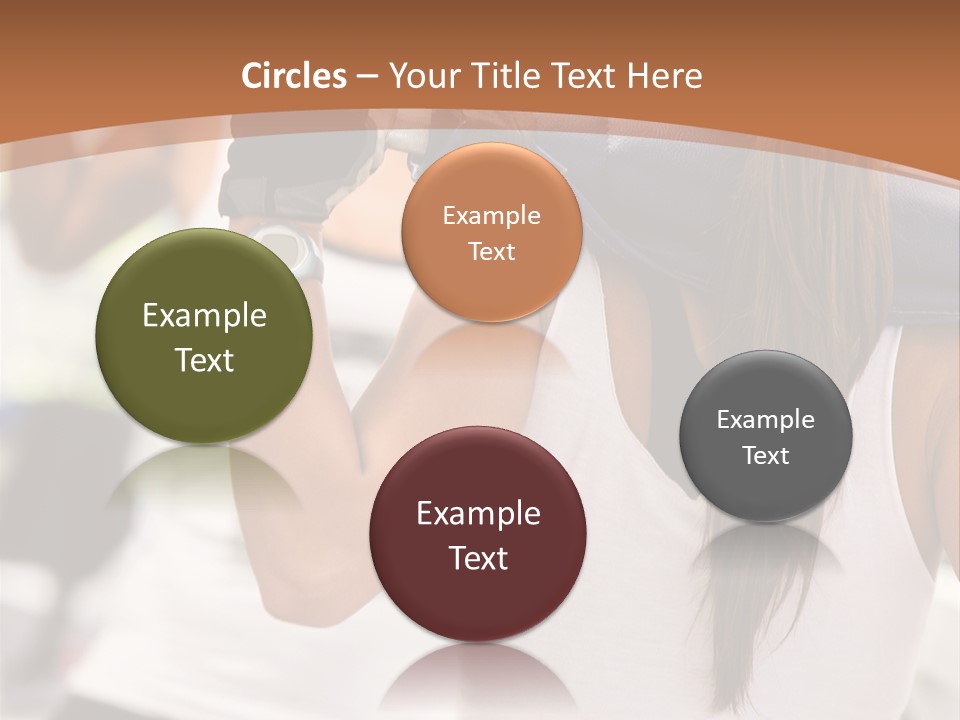 Beautiful Woman At The Gym Exercising With Free Weights PowerPoint Template