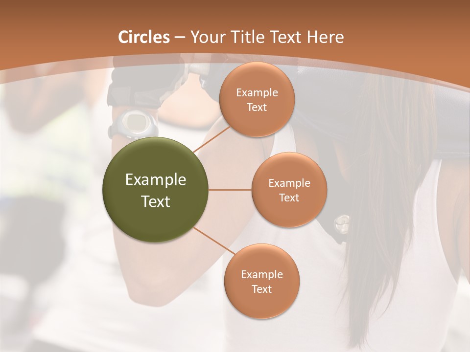 Beautiful Woman At The Gym Exercising With Free Weights PowerPoint Template