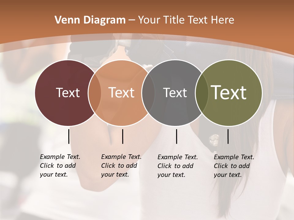 Beautiful Woman At The Gym Exercising With Free Weights PowerPoint Template