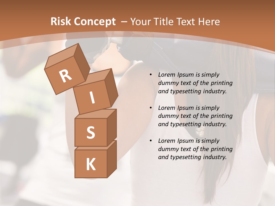 Beautiful Woman At The Gym Exercising With Free Weights PowerPoint Template