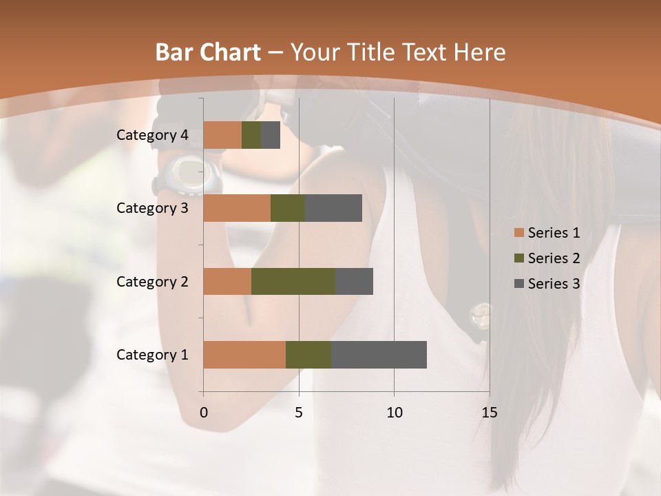 Beautiful Woman At The Gym Exercising With Free Weights PowerPoint Template