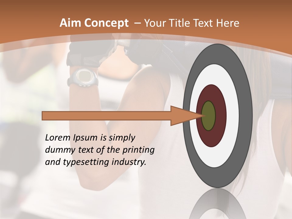 Beautiful Woman At The Gym Exercising With Free Weights PowerPoint Template