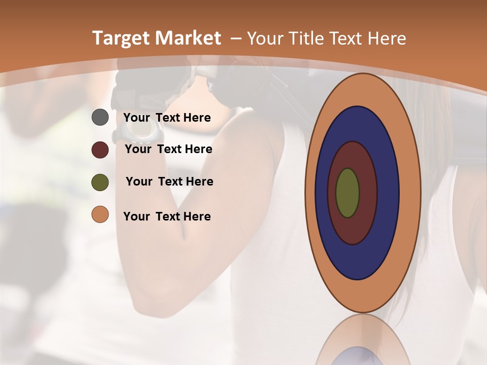 Beautiful Woman At The Gym Exercising With Free Weights PowerPoint Template