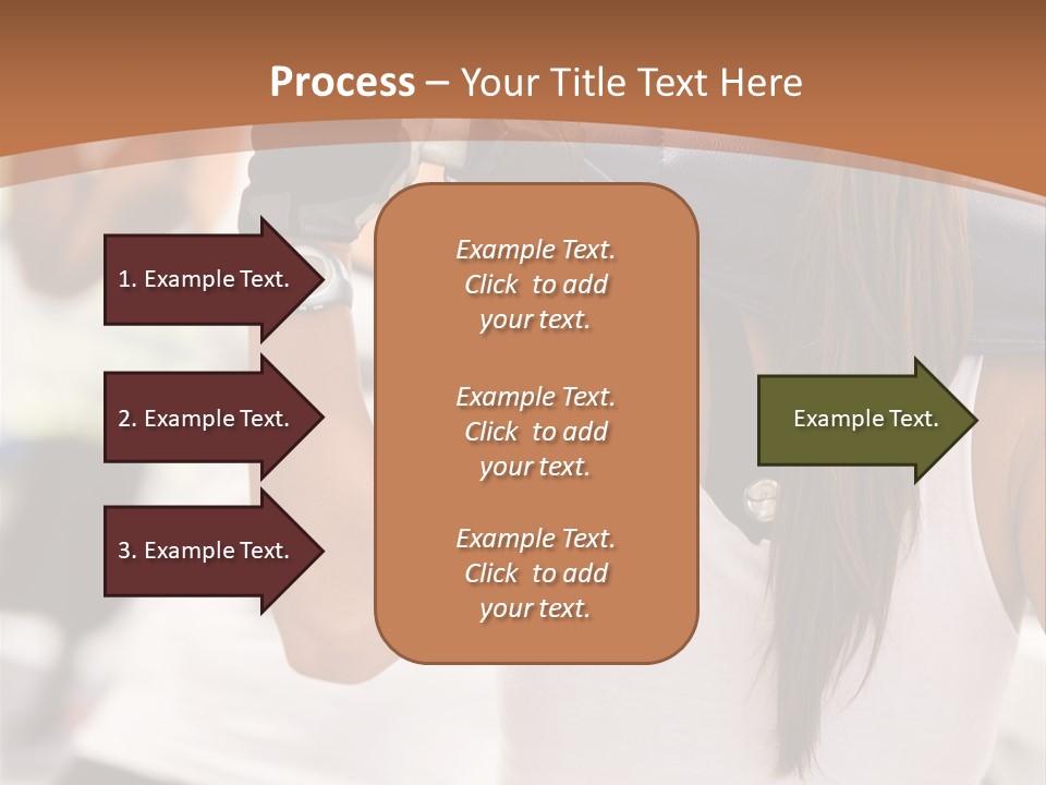 Beautiful Woman At The Gym Exercising With Free Weights PowerPoint Template