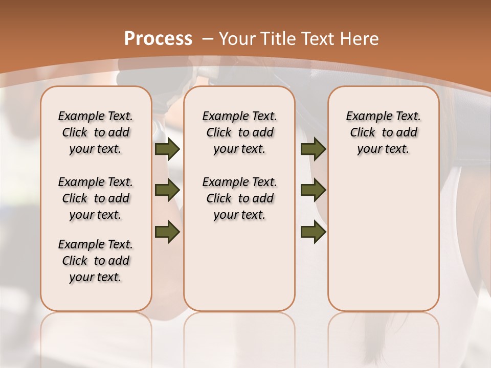 Beautiful Woman At The Gym Exercising With Free Weights PowerPoint Template