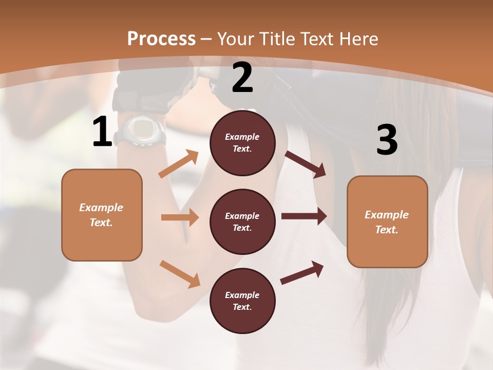 Beautiful Woman At The Gym Exercising With Free Weights PowerPoint Template