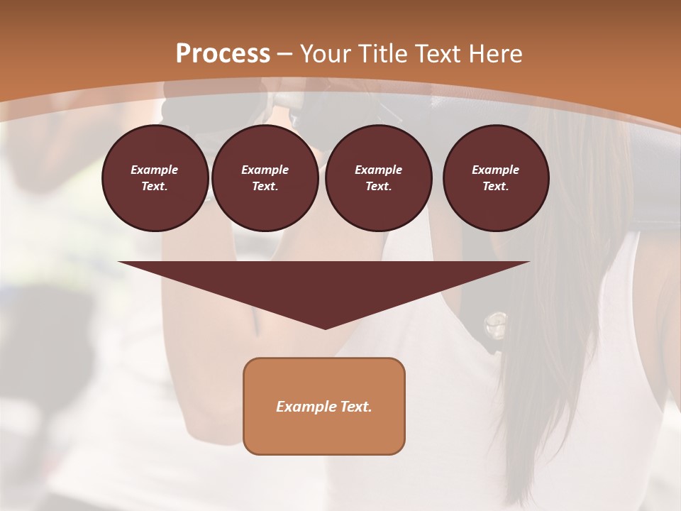 Beautiful Woman At The Gym Exercising With Free Weights PowerPoint Template