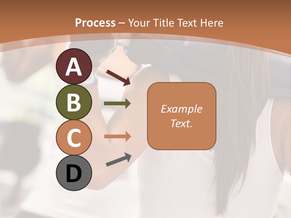 Beautiful Woman At The Gym Exercising With Free Weights PowerPoint Template