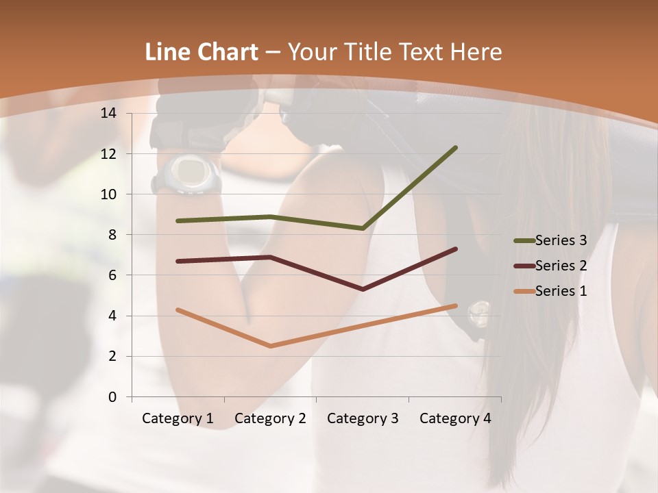 Beautiful Woman At The Gym Exercising With Free Weights PowerPoint Template