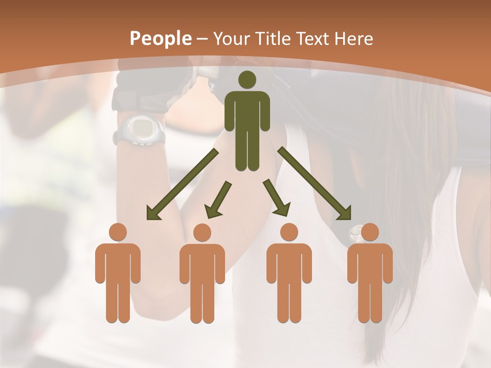 Beautiful Woman At The Gym Exercising With Free Weights PowerPoint Template