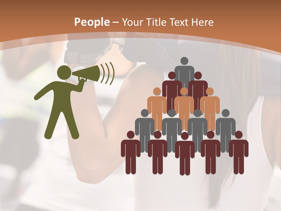 Beautiful Woman At The Gym Exercising With Free Weights PowerPoint Template