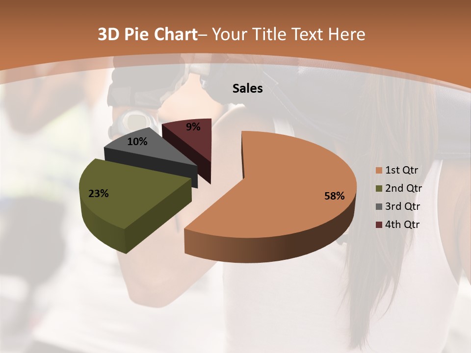 Beautiful Woman At The Gym Exercising With Free Weights PowerPoint Template