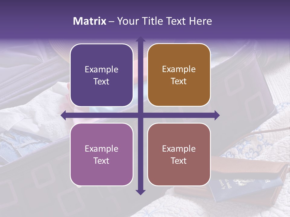 Modern Luggage Partially Packed With Colorful Summer Clothing. Us Passport Included In Composition. PowerPoint Template