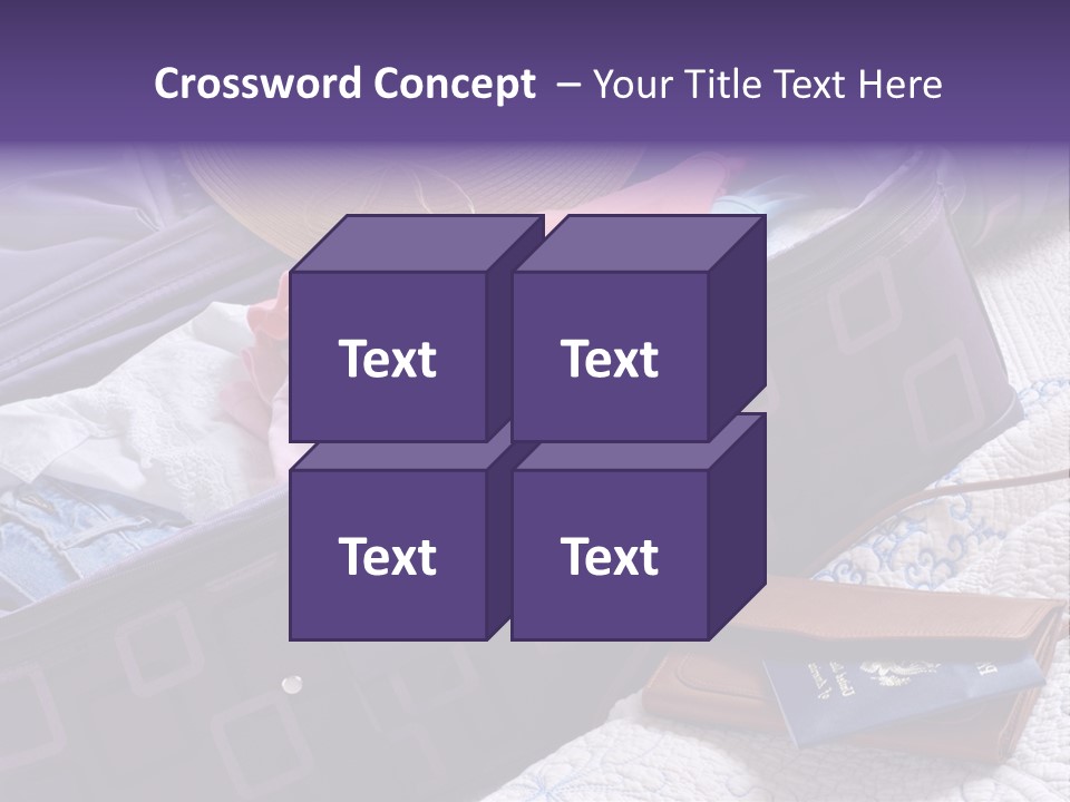 Modern Luggage Partially Packed With Colorful Summer Clothing. Us Passport Included In Composition. PowerPoint Template