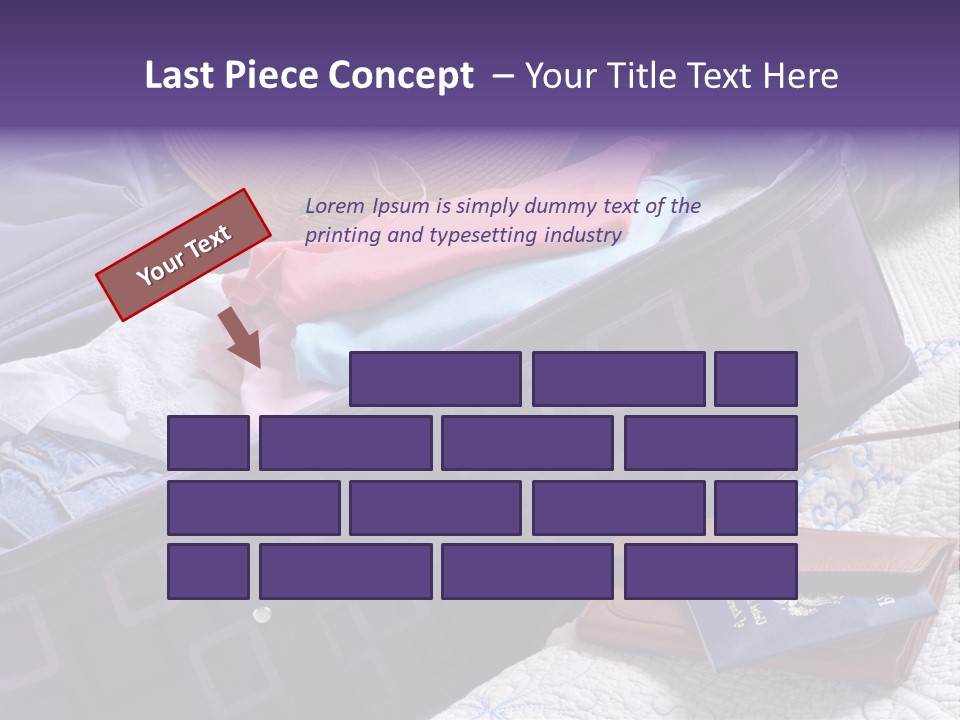 Modern Luggage Partially Packed With Colorful Summer Clothing. Us Passport Included In Composition. PowerPoint Template