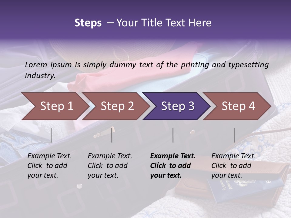 Modern Luggage Partially Packed With Colorful Summer Clothing. Us Passport Included In Composition. PowerPoint Template