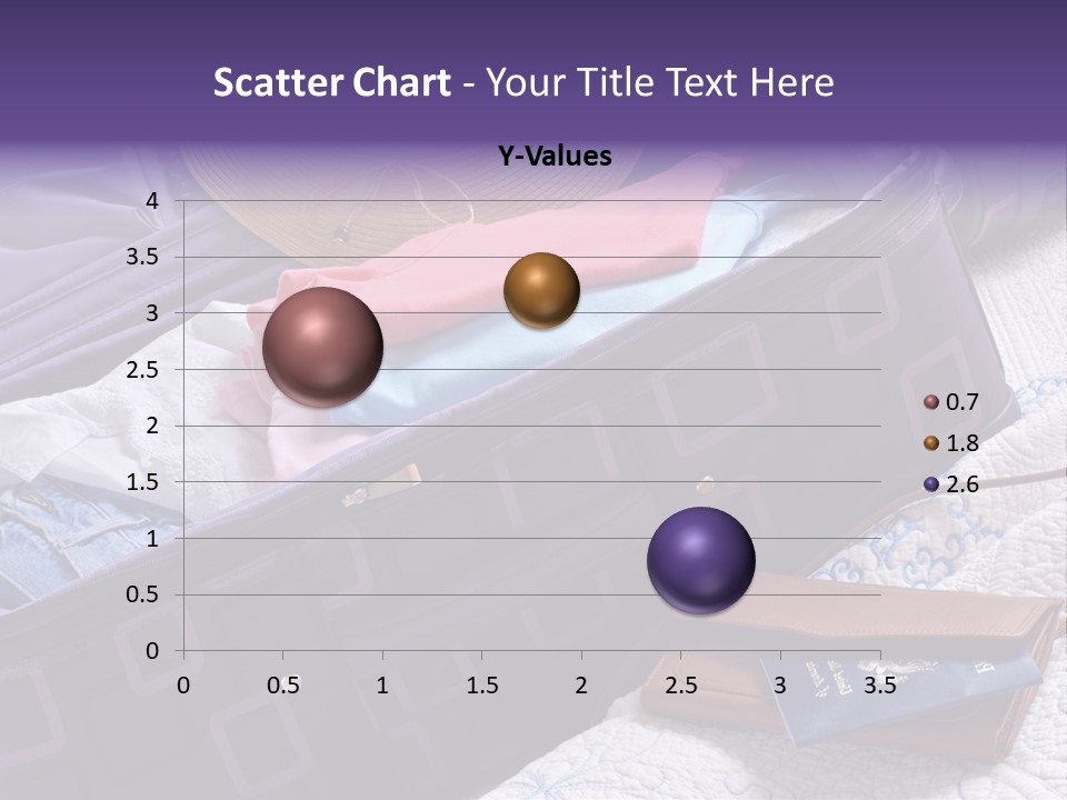 Modern Luggage Partially Packed With Colorful Summer Clothing. Us Passport Included In Composition. PowerPoint Template