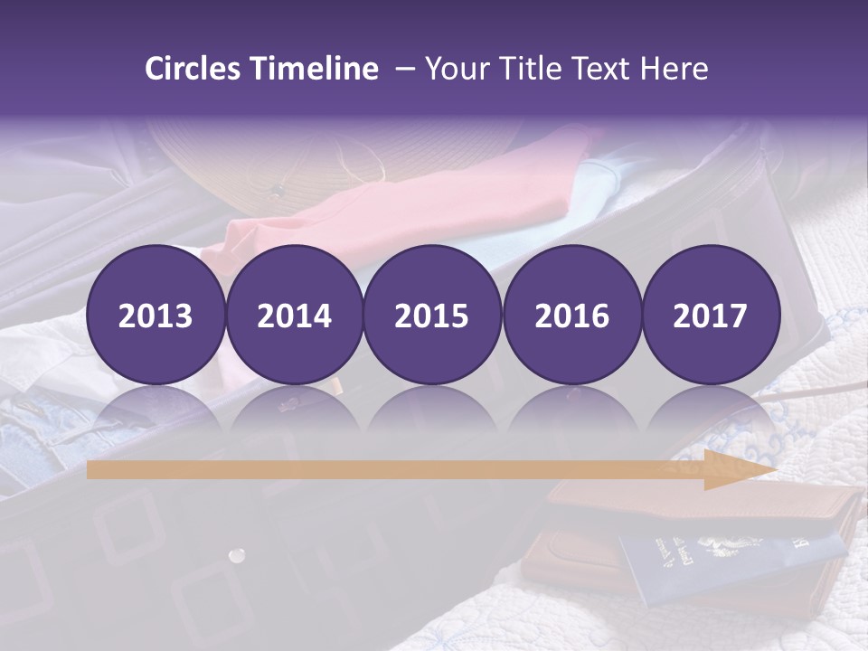 Modern Luggage Partially Packed With Colorful Summer Clothing. Us Passport Included In Composition. PowerPoint Template