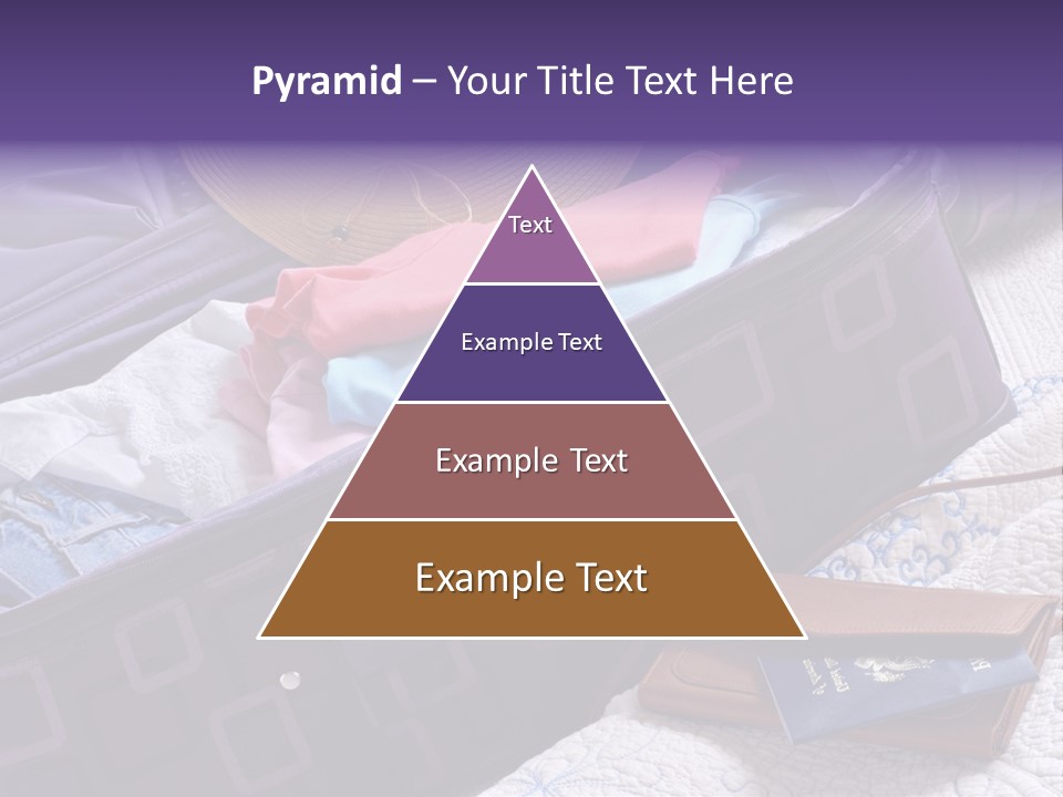 Modern Luggage Partially Packed With Colorful Summer Clothing. Us Passport Included In Composition. PowerPoint Template