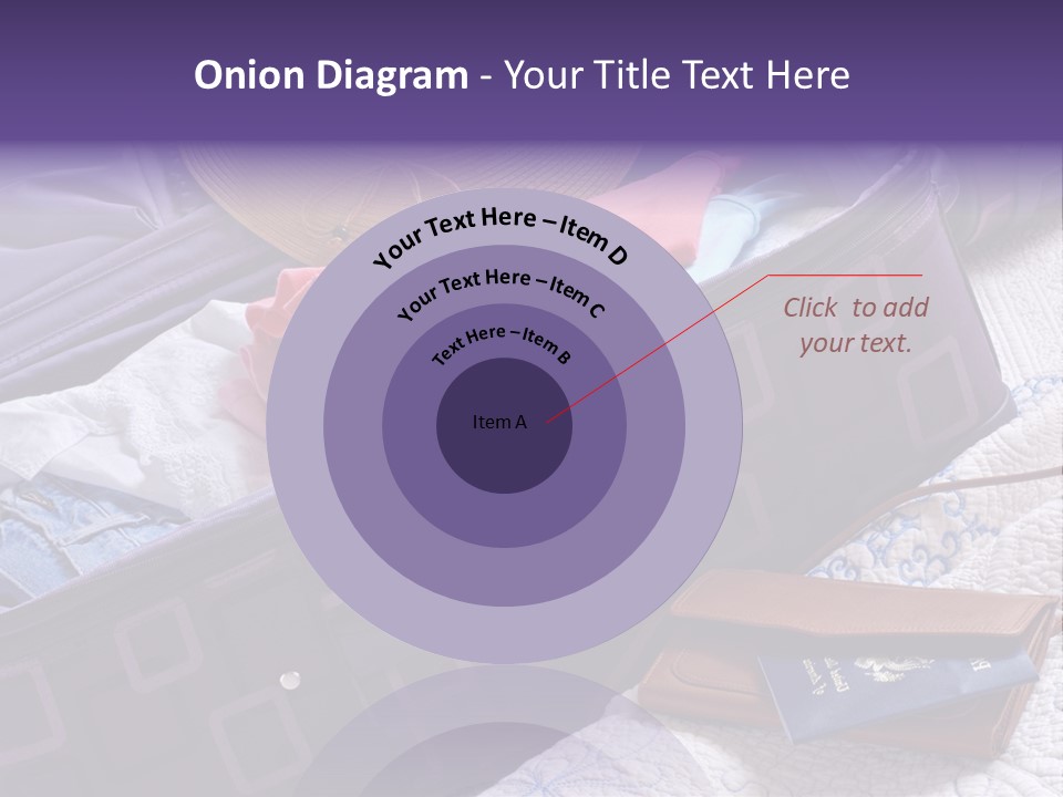 Modern Luggage Partially Packed With Colorful Summer Clothing. Us Passport Included In Composition. PowerPoint Template