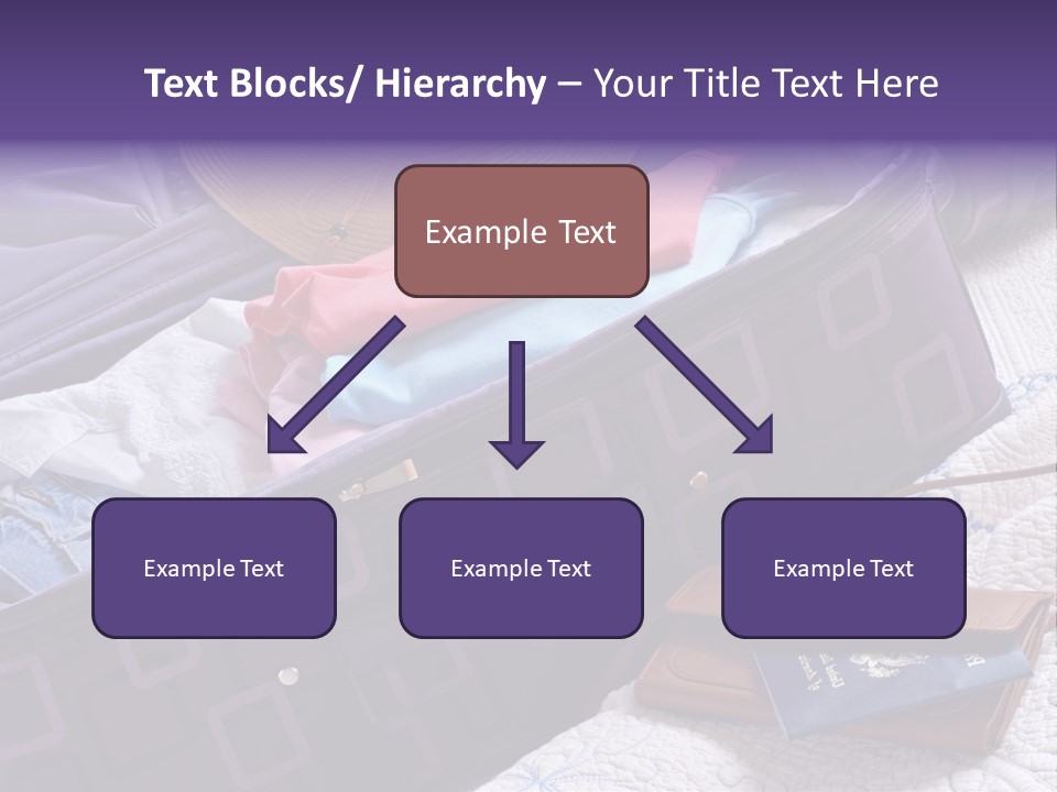 Modern Luggage Partially Packed With Colorful Summer Clothing. Us Passport Included In Composition. PowerPoint Template