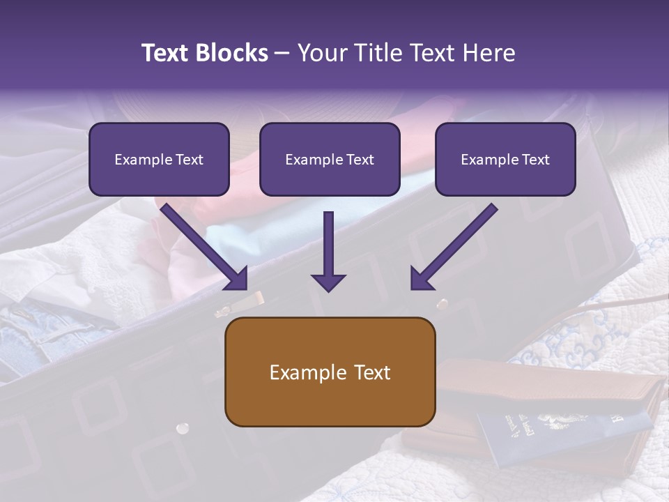 Modern Luggage Partially Packed With Colorful Summer Clothing. Us Passport Included In Composition. PowerPoint Template