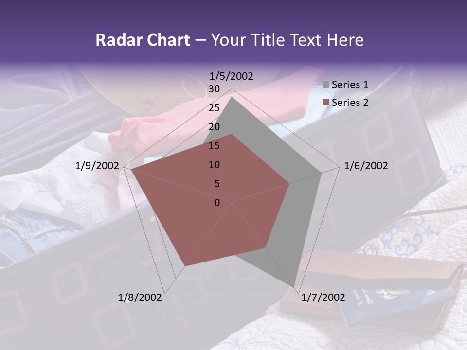 Modern Luggage Partially Packed With Colorful Summer Clothing. Us Passport Included In Composition. PowerPoint Template