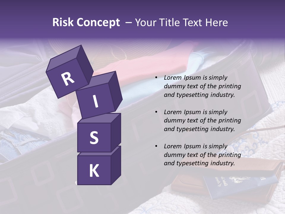 Modern Luggage Partially Packed With Colorful Summer Clothing. Us Passport Included In Composition. PowerPoint Template