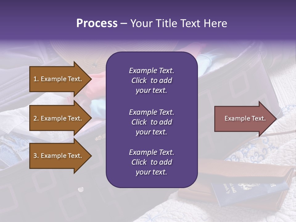 Modern Luggage Partially Packed With Colorful Summer Clothing. Us Passport Included In Composition. PowerPoint Template