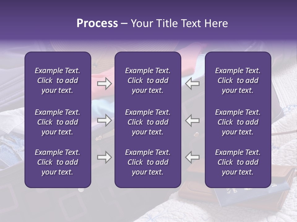Modern Luggage Partially Packed With Colorful Summer Clothing. Us Passport Included In Composition. PowerPoint Template
