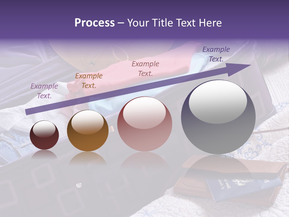 Modern Luggage Partially Packed With Colorful Summer Clothing. Us Passport Included In Composition. PowerPoint Template