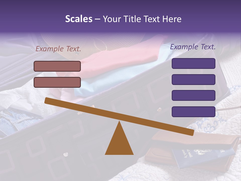 Modern Luggage Partially Packed With Colorful Summer Clothing. Us Passport Included In Composition. PowerPoint Template