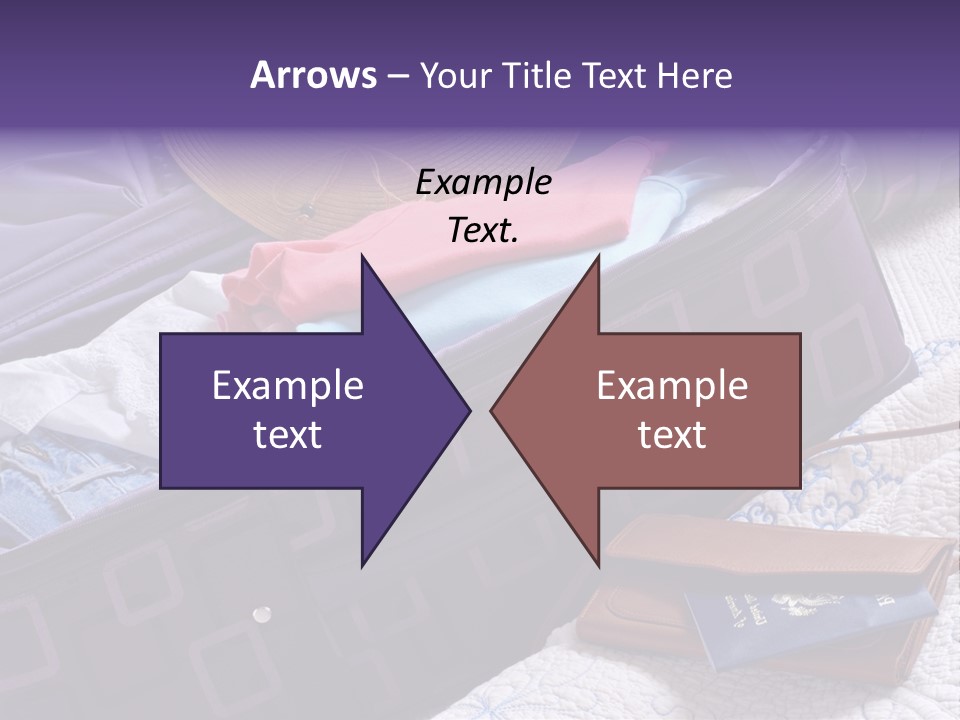 Modern Luggage Partially Packed With Colorful Summer Clothing. Us Passport Included In Composition. PowerPoint Template