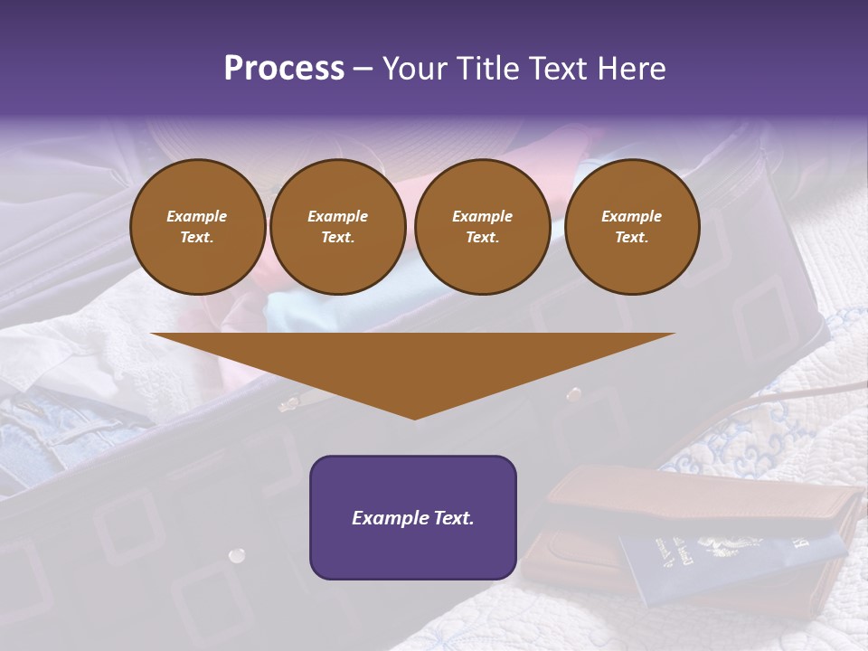 Modern Luggage Partially Packed With Colorful Summer Clothing. Us Passport Included In Composition. PowerPoint Template