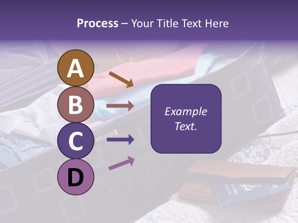 Modern Luggage Partially Packed With Colorful Summer Clothing. Us Passport Included In Composition. PowerPoint Template