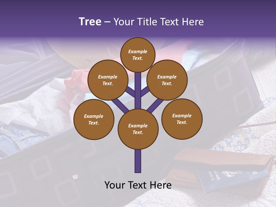 Modern Luggage Partially Packed With Colorful Summer Clothing. Us Passport Included In Composition. PowerPoint Template
