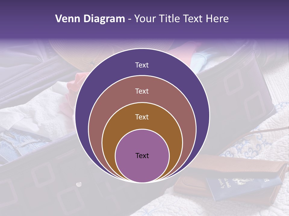 Modern Luggage Partially Packed With Colorful Summer Clothing. Us Passport Included In Composition. PowerPoint Template